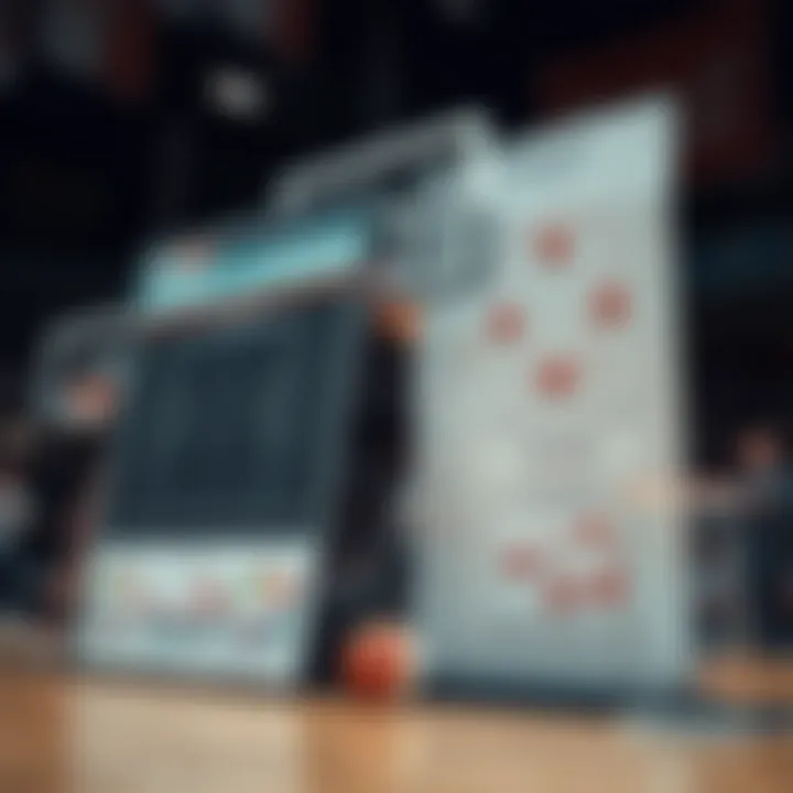 Charts depicting various basketball strategies for offense and defense