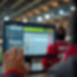 Digital interface showcasing betting options