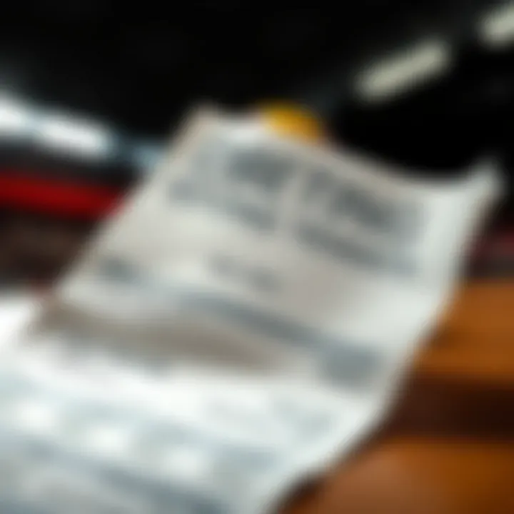 A betting slip showcasing various options