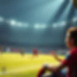 A captivating view of a live football match showcasing teams in action