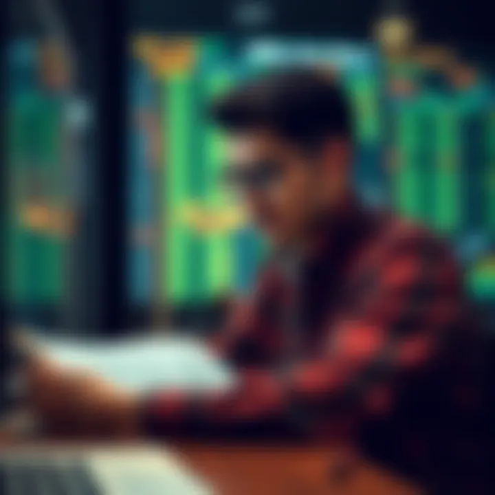 Person analyzing data for informed betting decisions