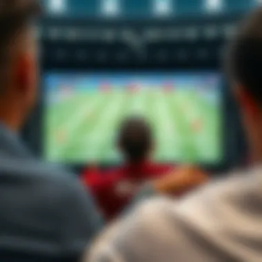 Enjoying Soccer Matches A person enjoying a soccer match on a large screen