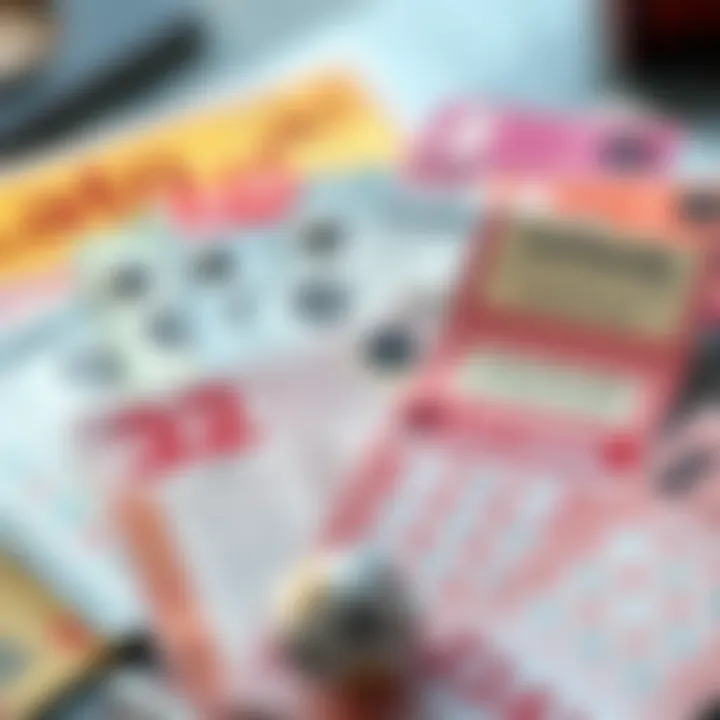 Diverse lottery tickets showcasing various options