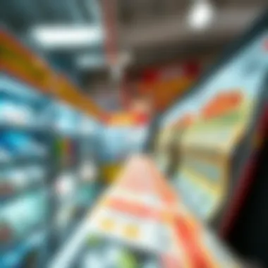 A vibrant lottery ticket display at a local store