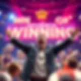 A vibrant illustration depicting the excitement of winning a lottery