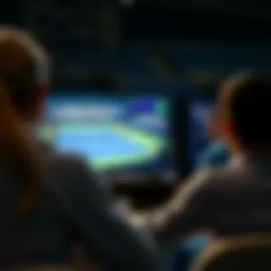 Captivating scene of a tennis match on TV