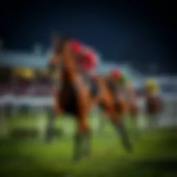 Historical horses racing event depiction